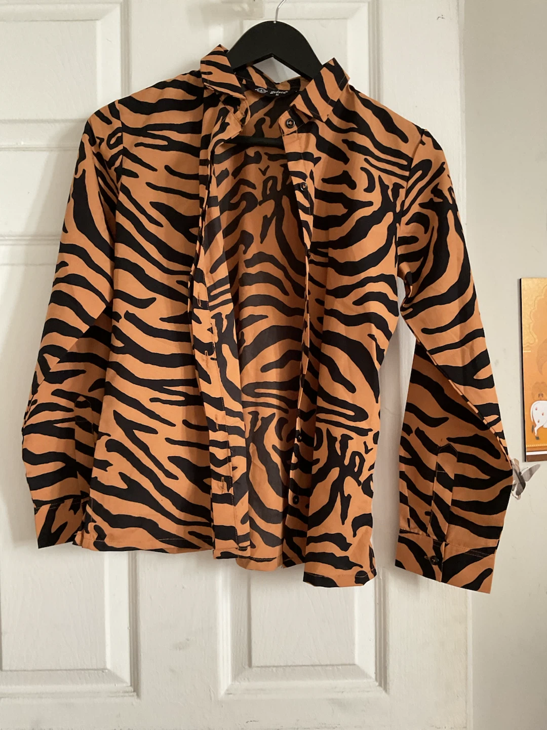 Selvica Tiger Print Button-Up Shirt