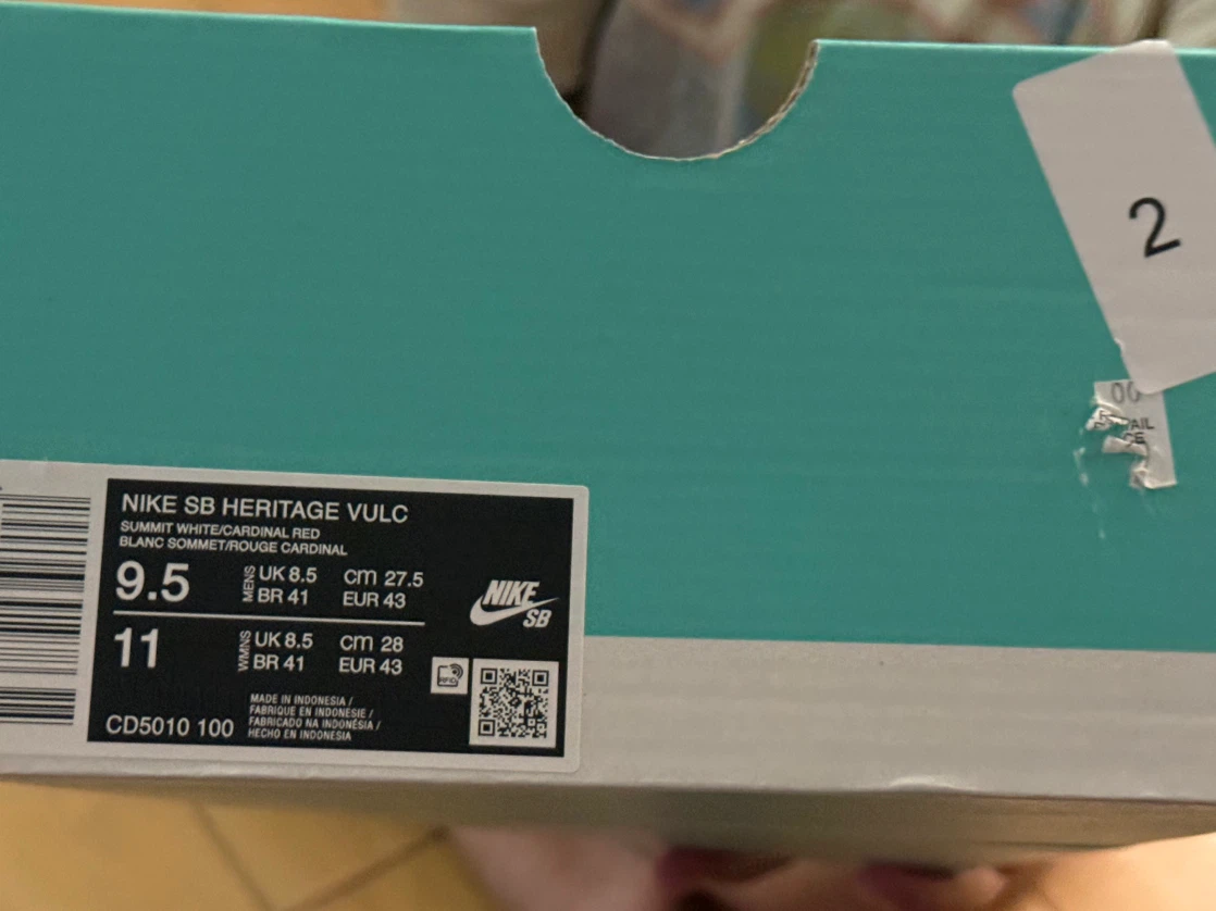 Nike SB Heritage Vulc Shoes size 9.5 men’s 11 women’s