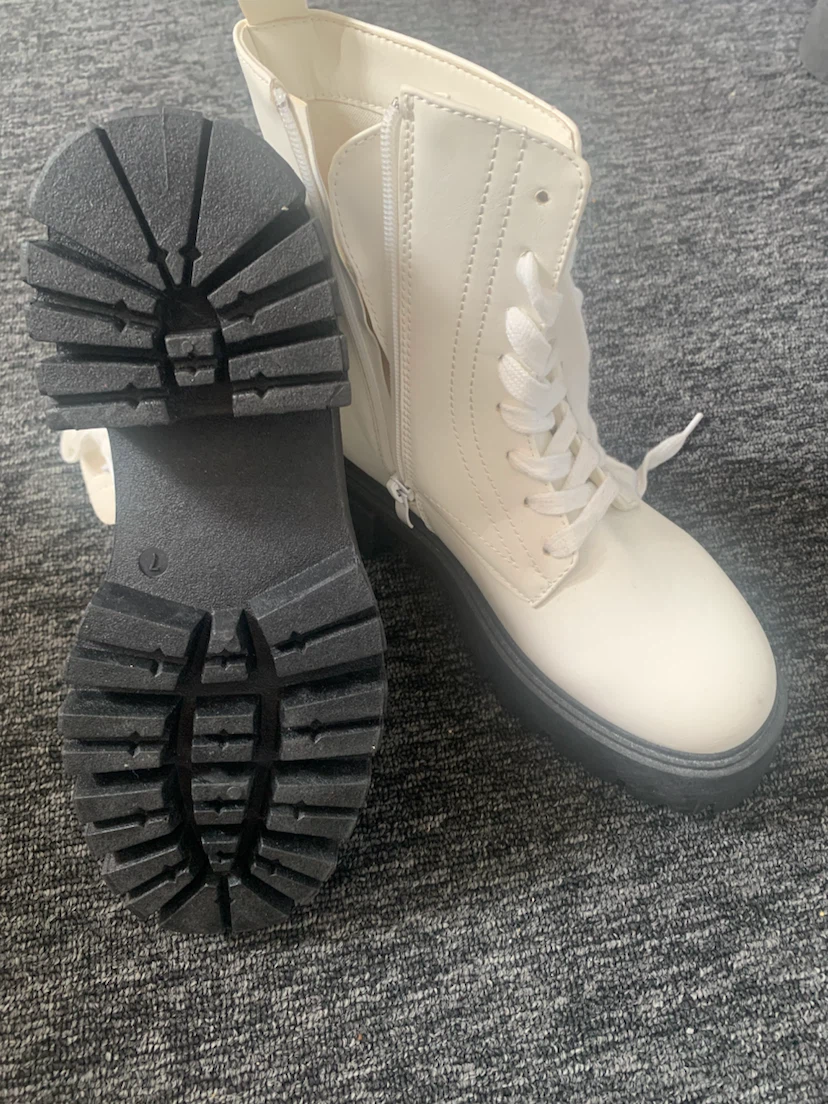 White Combat Boots with Chunky Soles - photo 4