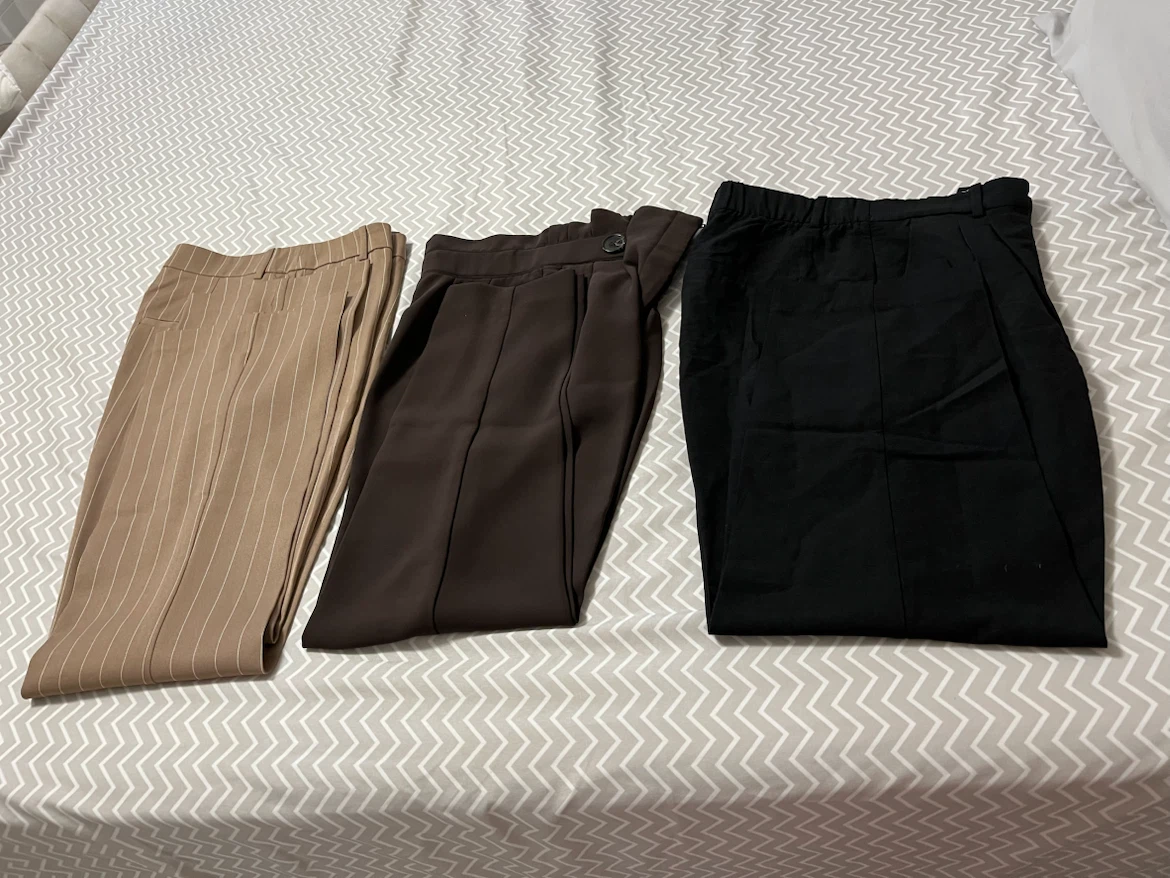 H&M Linen Blend Pants - Black