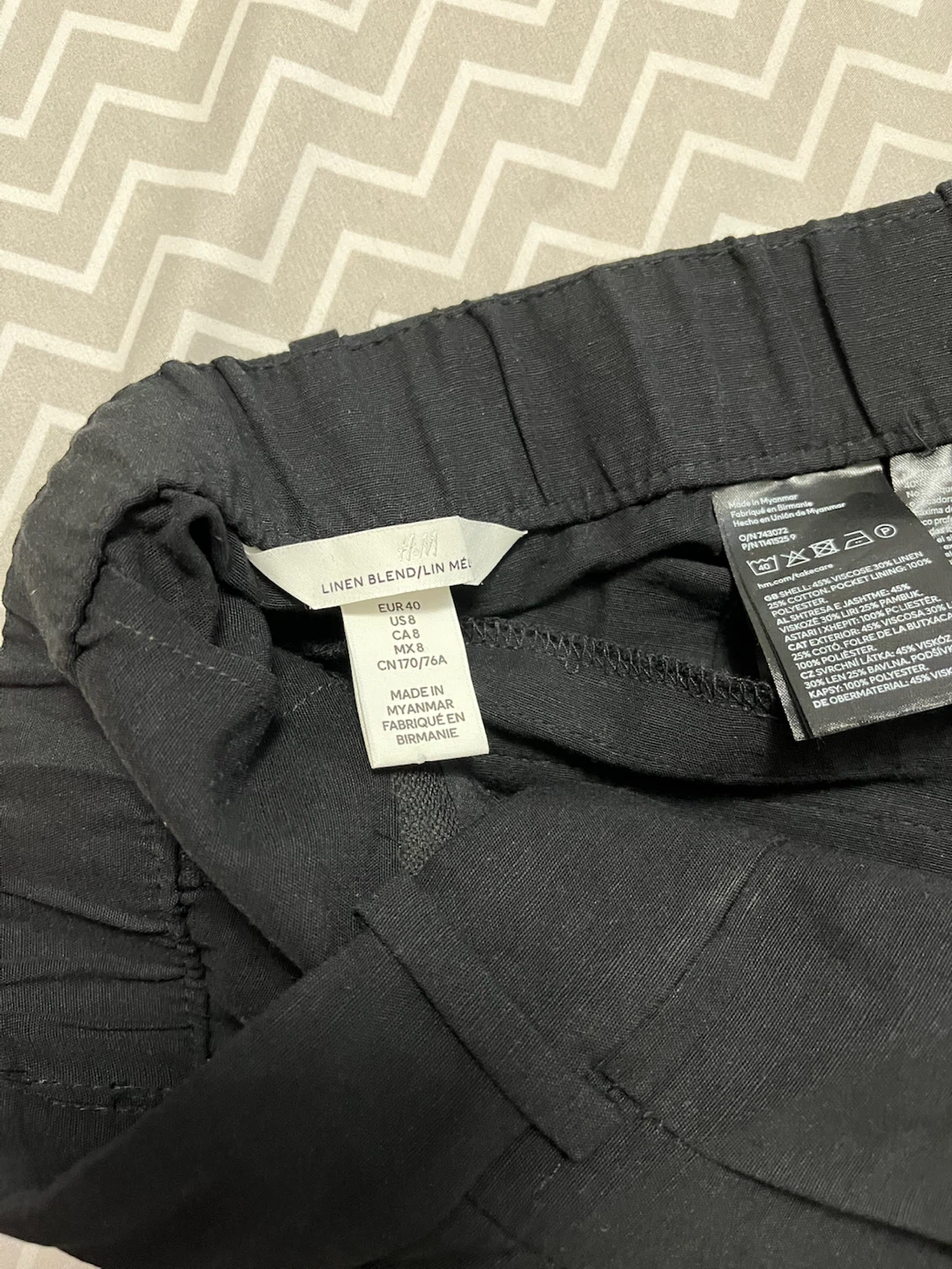 H&M Linen Blend Pants - Black - photo 4