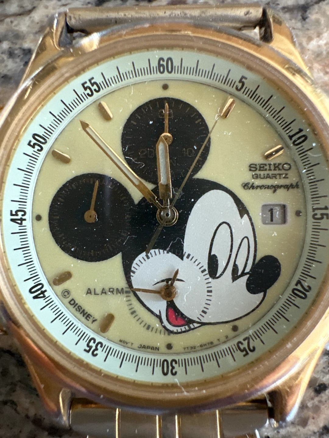 Seiko Quartz Mickey Mouse Chronograph Alarm Watch