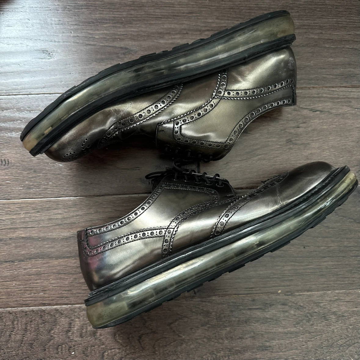 Prada Levitate Brogue Shoes Metallic US 9 - photo 2