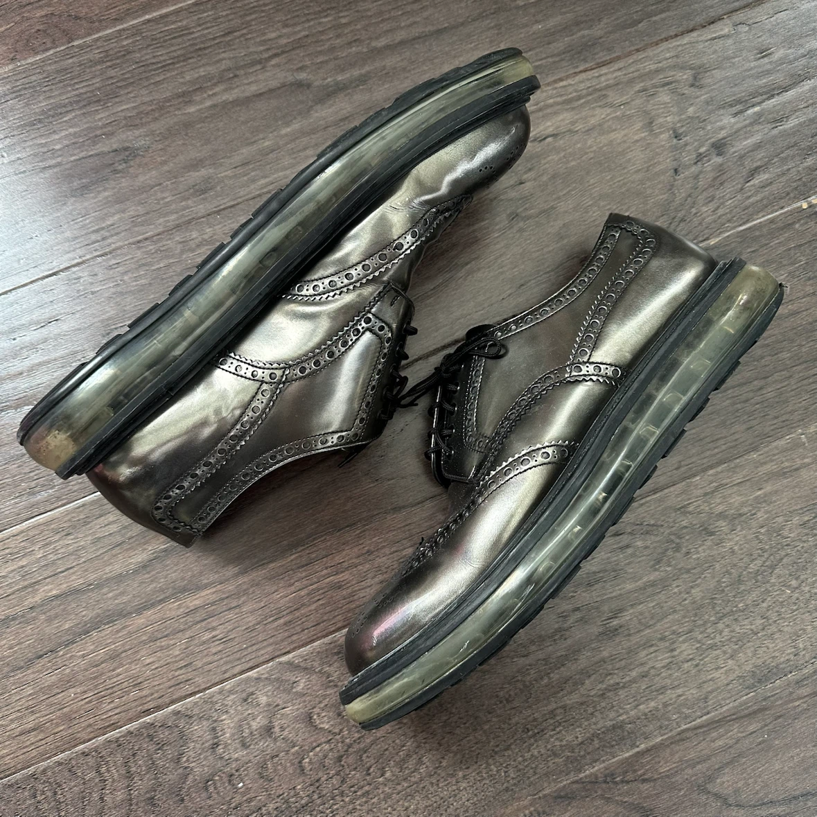 Prada Levitate Brogue Shoes Metallic US 9 - photo 3