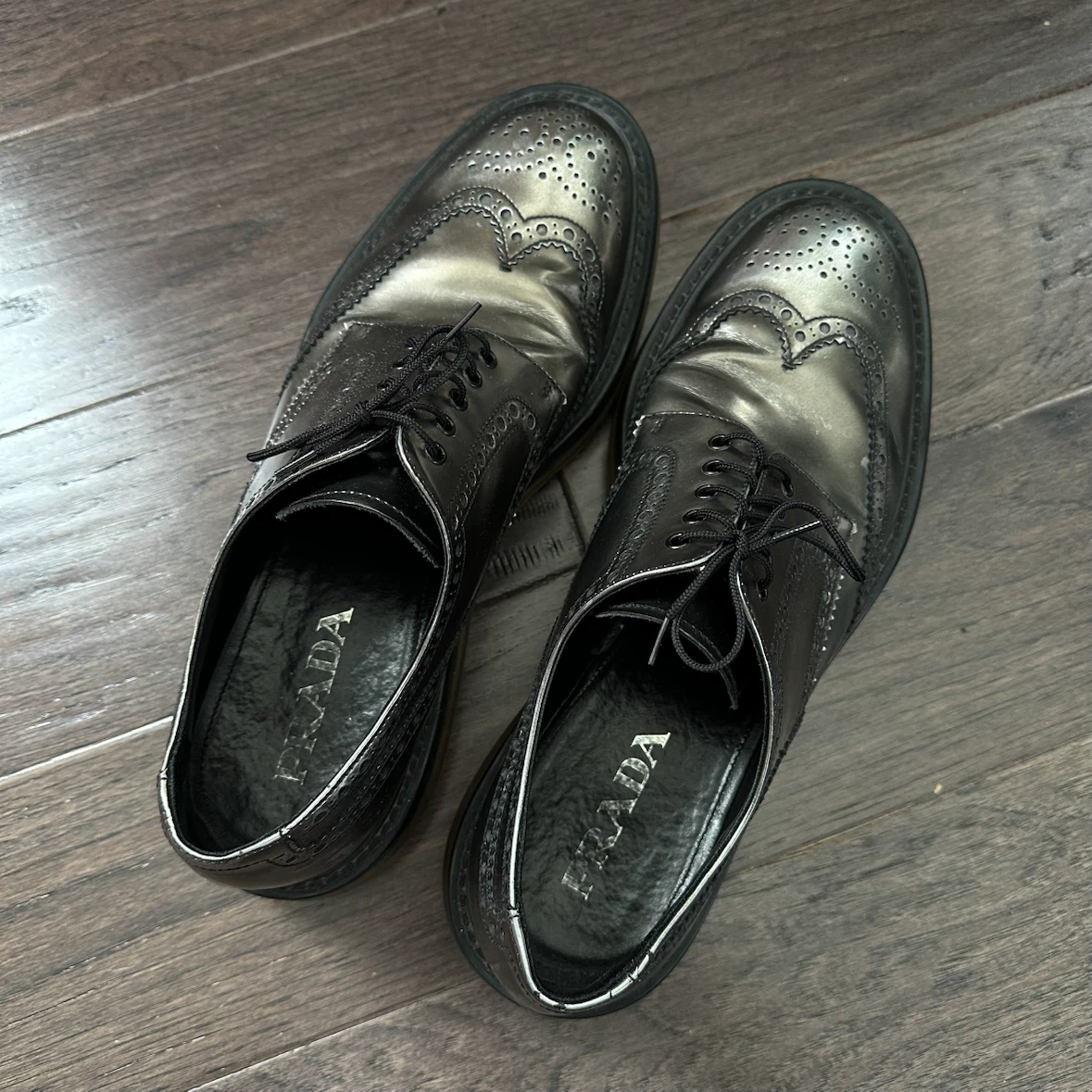 Prada Levitate Brogue Shoes Metallic US 9 - photo 4