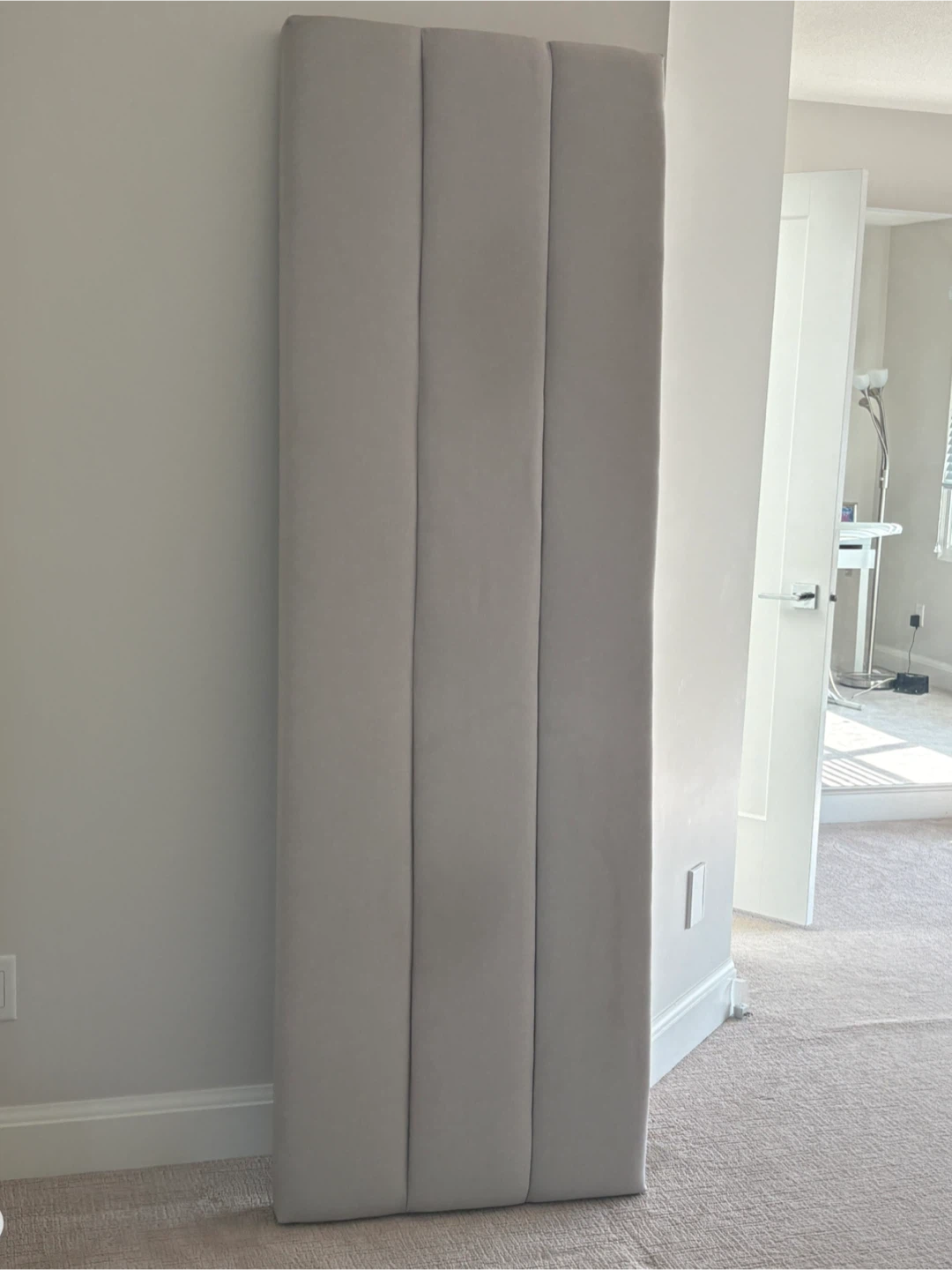 King size headboard: Light Grey Upholstered Headboard Panel