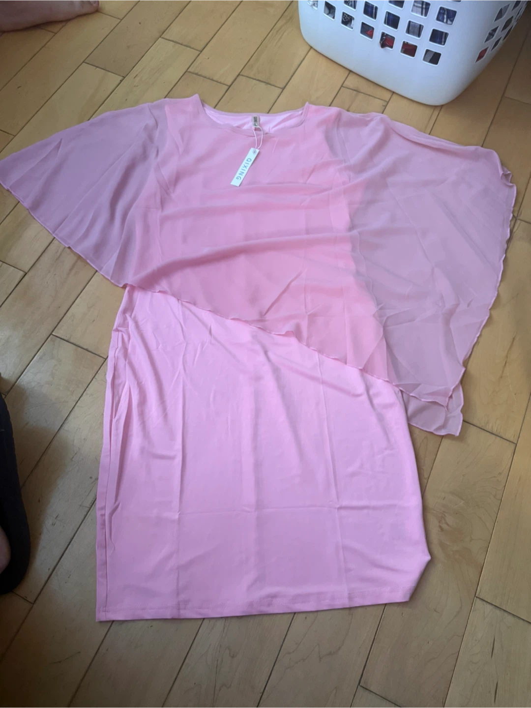 Fit lie medium Pink Chiffon Overlay Dress