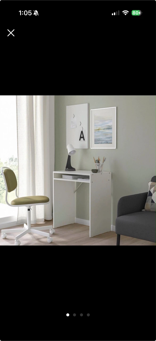 White Compact Desk