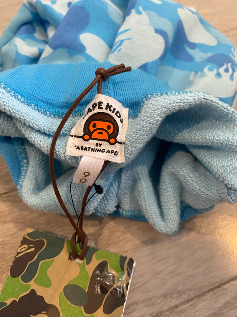 BAPE KIDS Camo Sweat Shorts Blue - photo 4