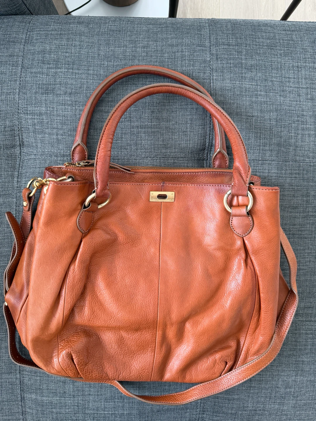 J.Crew Brown Leather Satchel Handbag