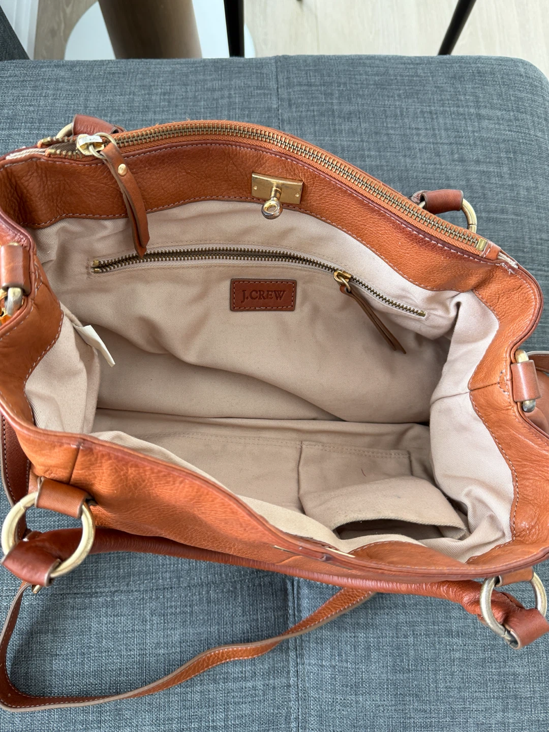 J.Crew Brown Leather Satchel Handbag - photo 2
