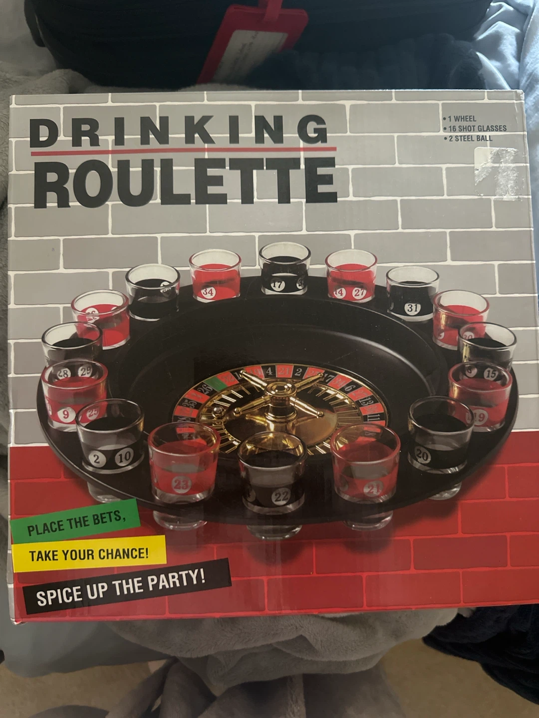 Drinking Roulette Game with 16 Shot Glasses