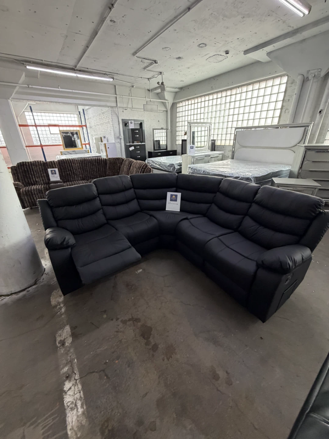 BLACK RECLINING SECTIONAL
