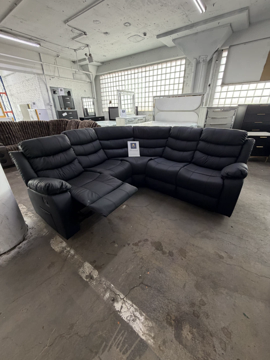BLACK RECLINING SECTIONAL - photo 2