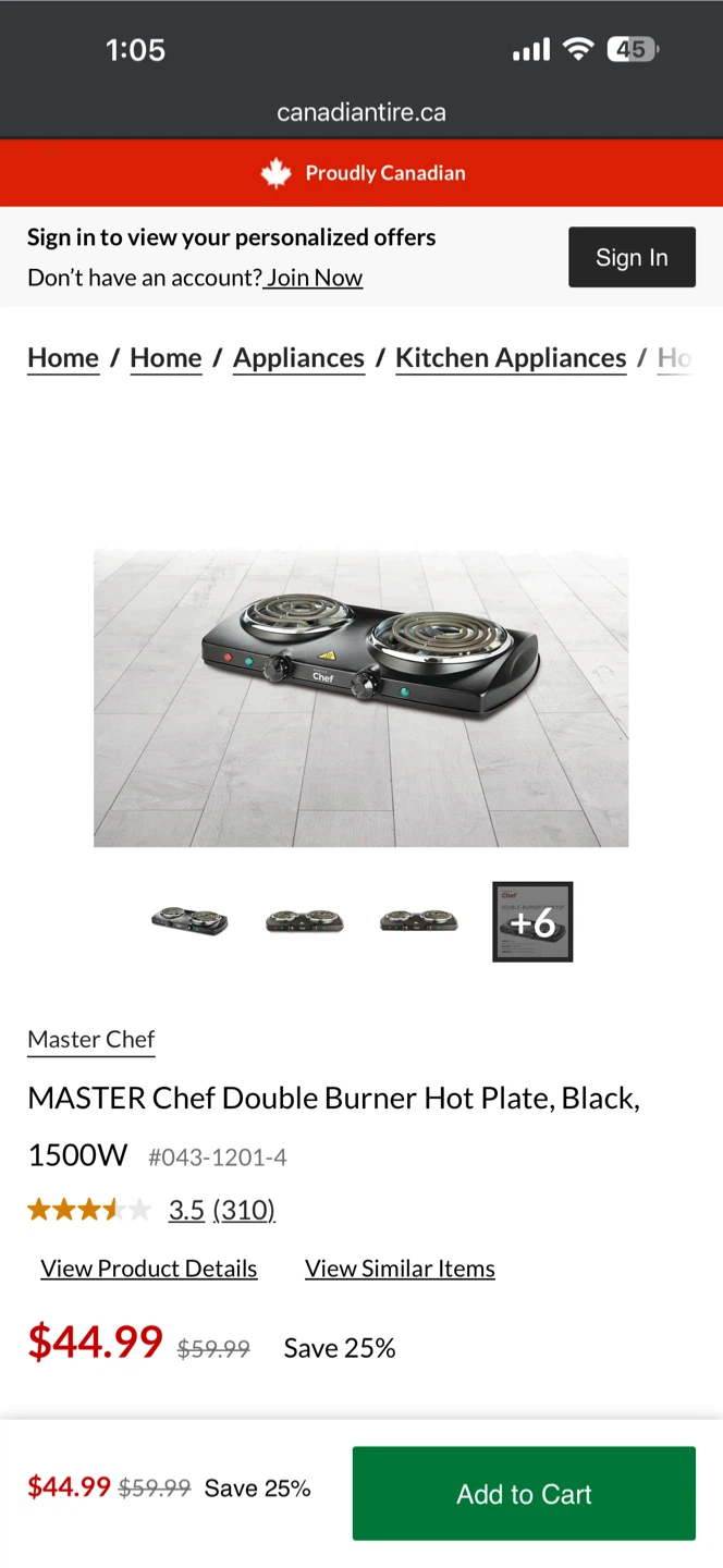 Master Chef Double Burner Hot Plate - portable stove