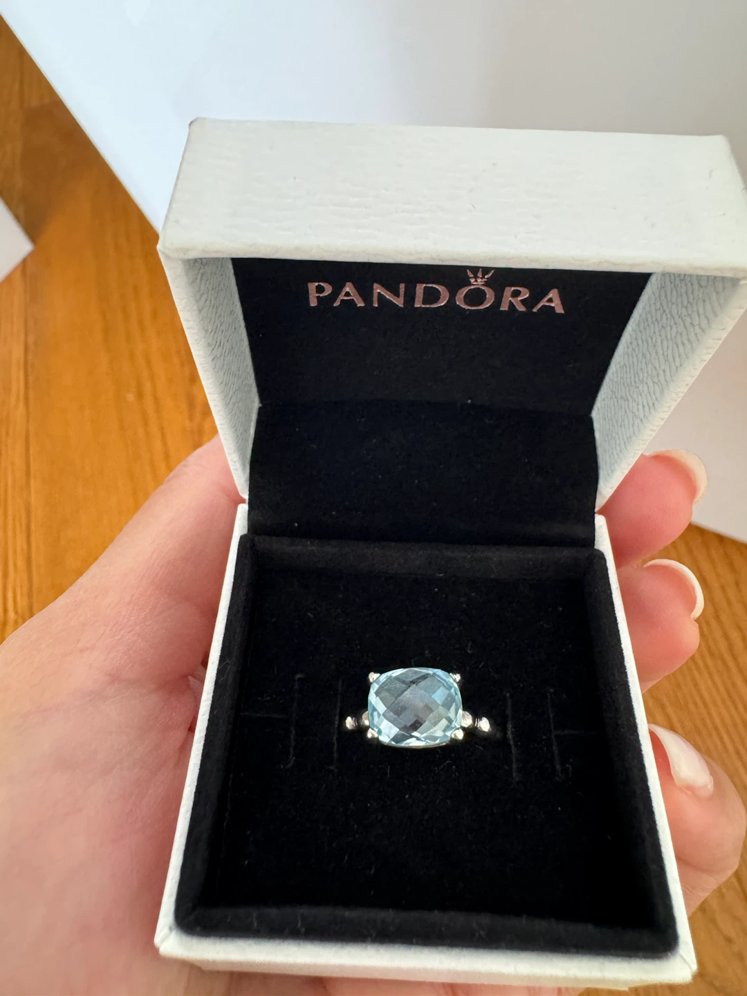 Pandora aquamarine ring