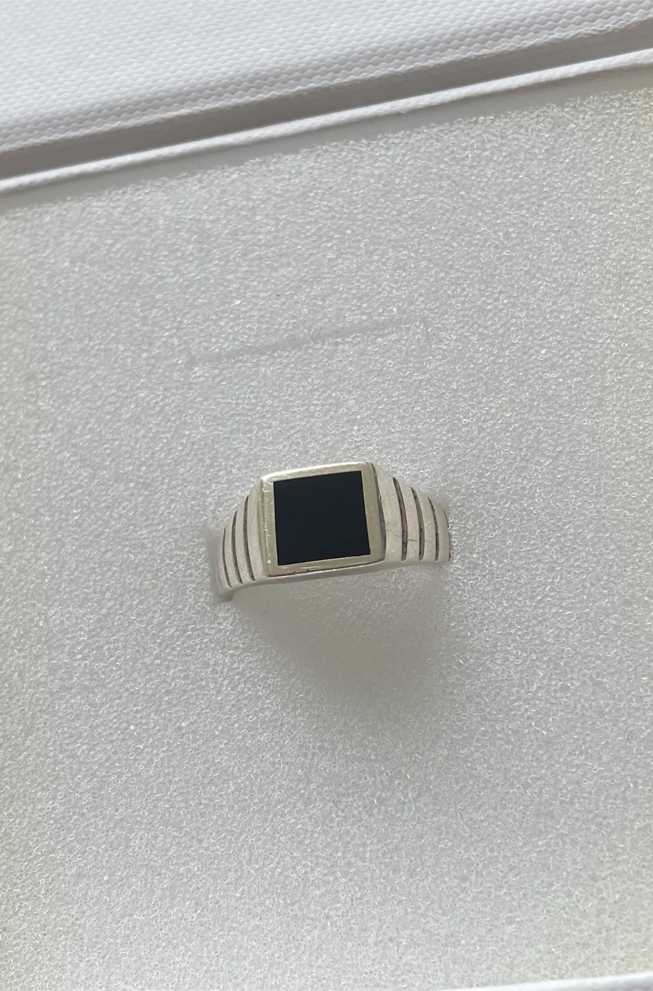 Mejuri Sterling Silver Black Onyx Signet Ring