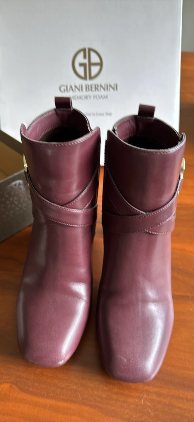 Gianni Bernini Burgundy Ankle Boots Size 8M - photo 2