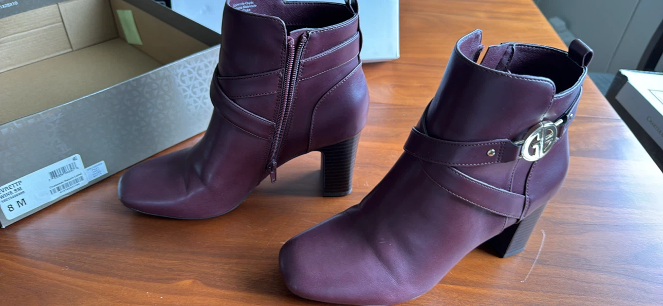 Gianni Bernini Burgundy Ankle Boots Size 8M - photo 4