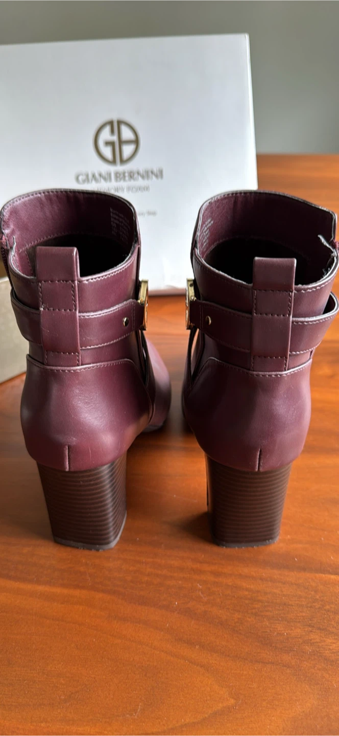 Gianni Bernini Burgundy Ankle Boots Size 8M - photo 5