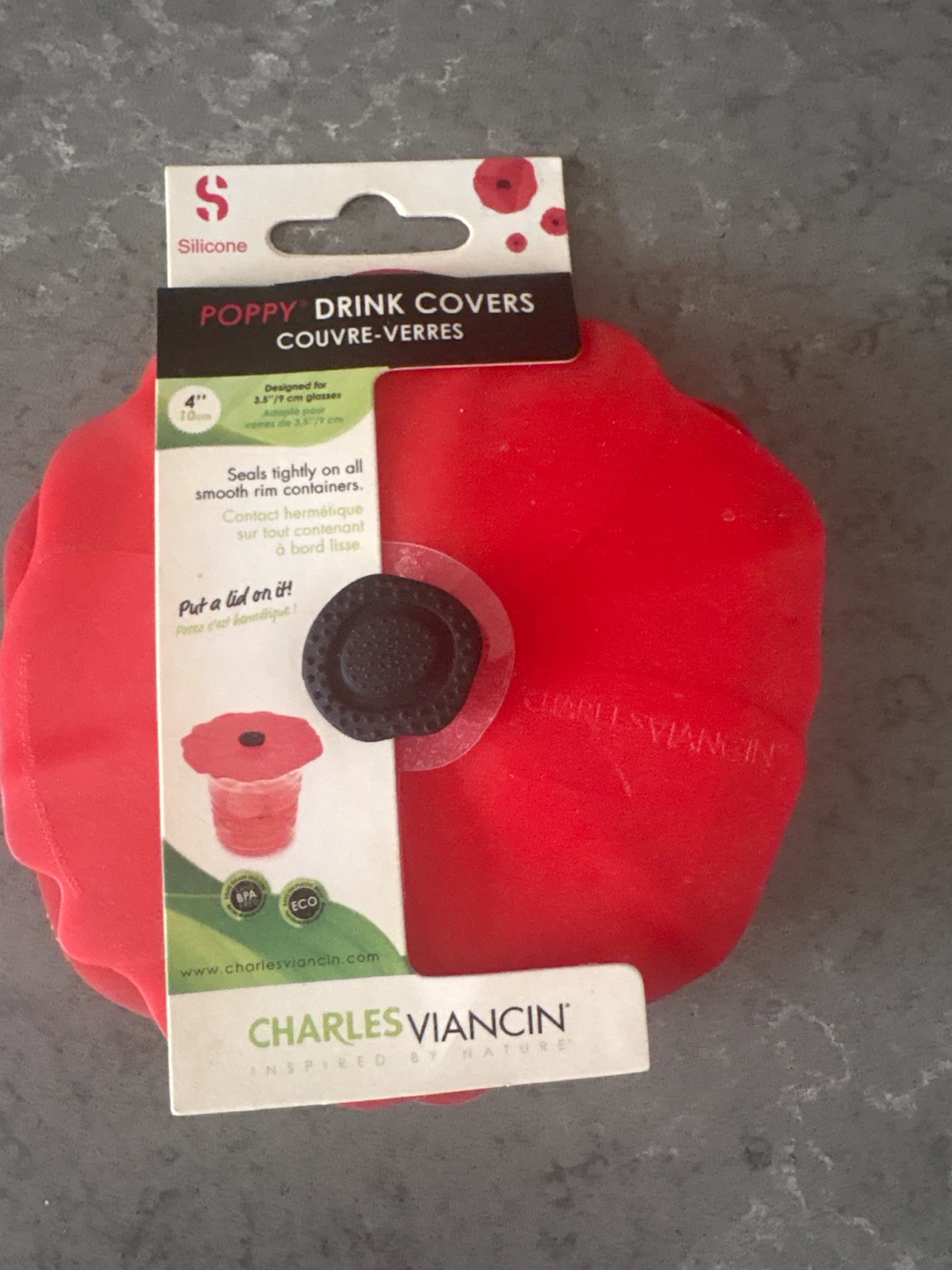 2 Charles Viancin Silicone Poppy Drink Covers