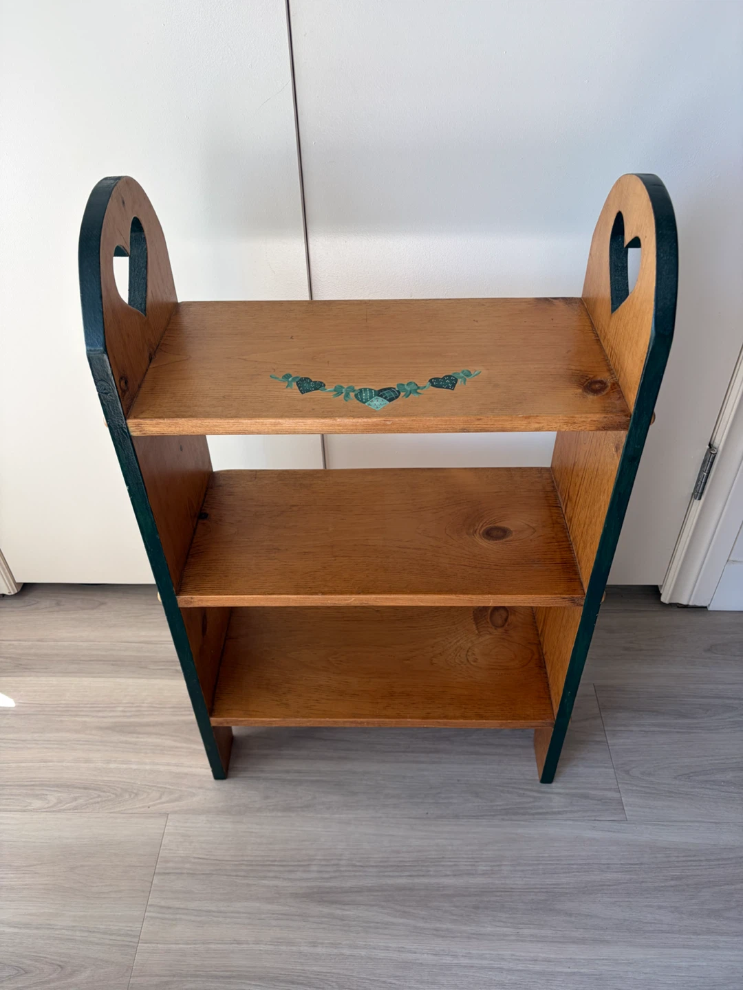 Wooden Shelf with Heart Cutouts