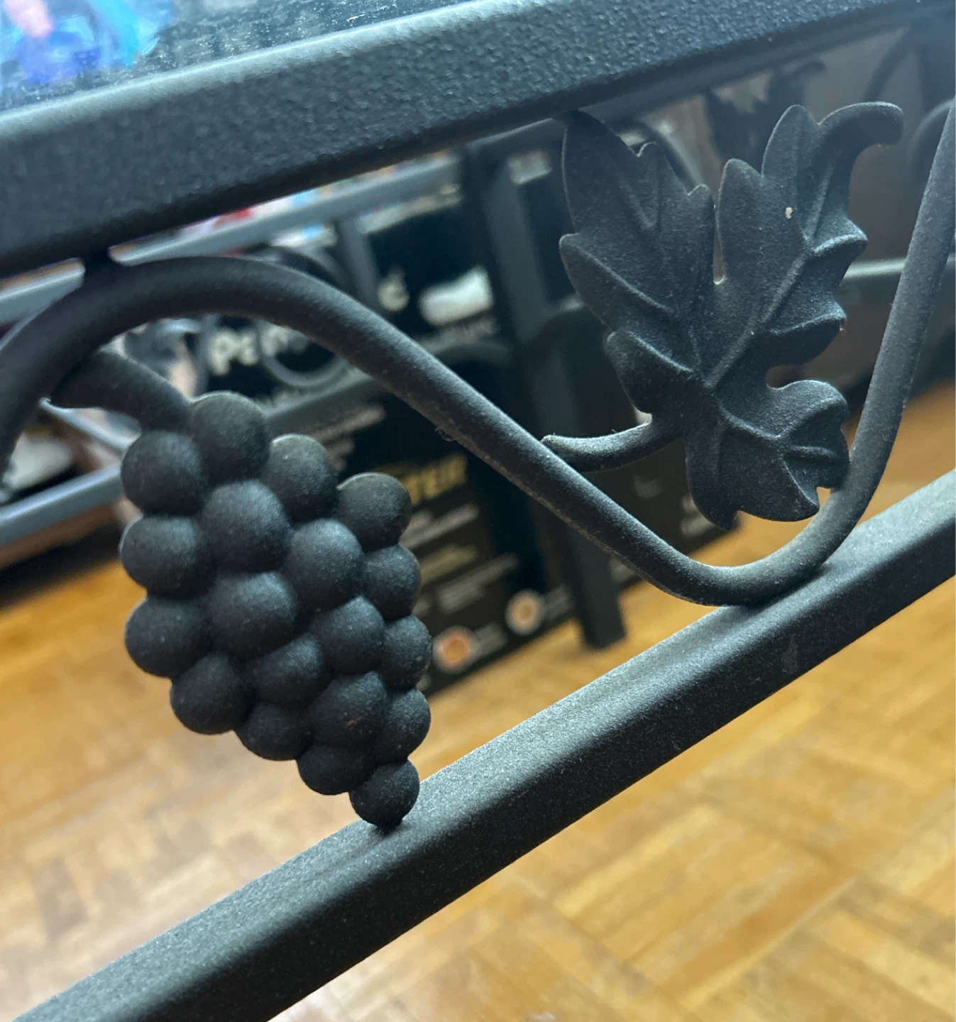 Metal and Glass Coffee Table with Grape Motif - photo 3