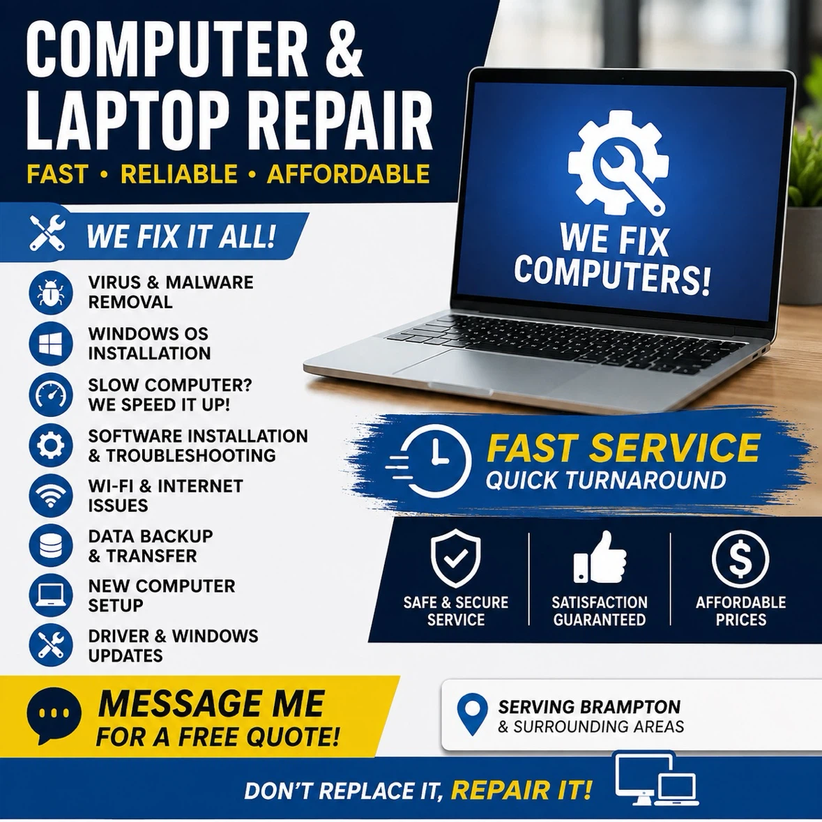 LAPTOP & COMPUTER REPAIR SERVICES – FAST & AFFORDABLE!