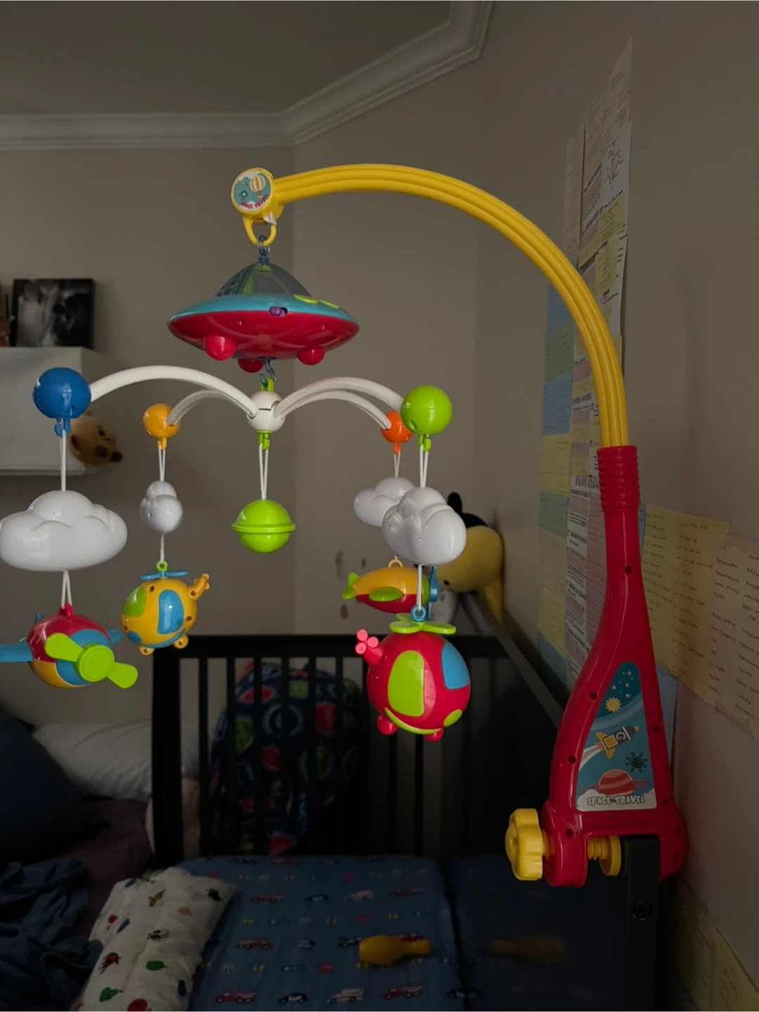 Baby Crib Mobile with UFO and Aircraft Toys