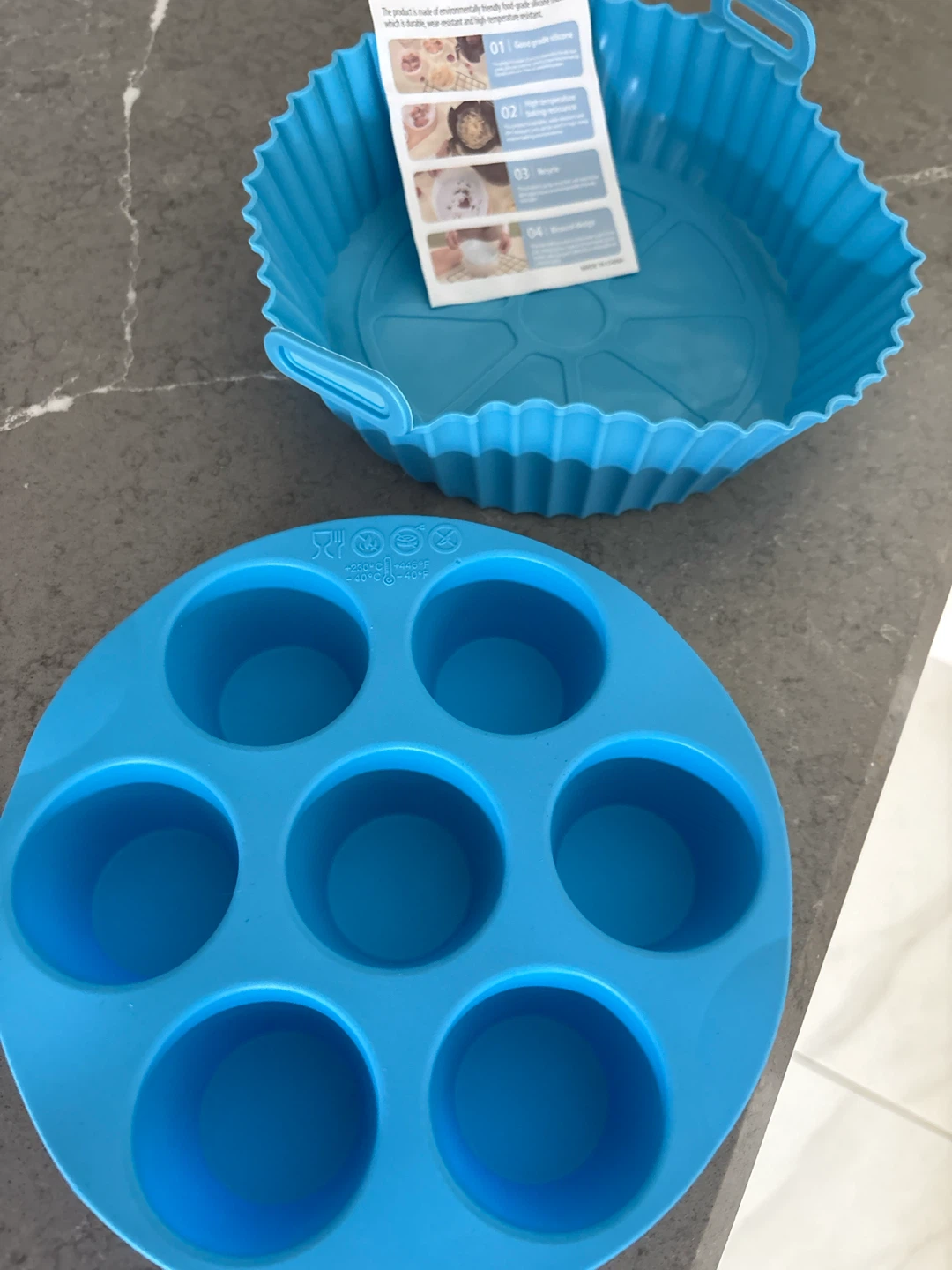 Blue Silicone Baking Tray and Muffin Mold Set