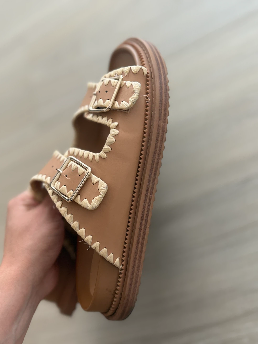 Steve Madden Tan Double Strap Slide Sandals - photo 2