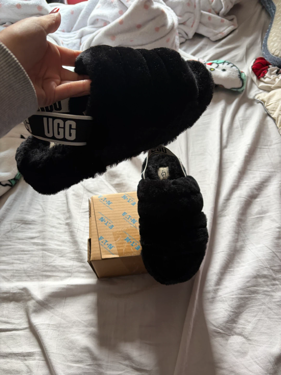 UGG Fluff Yeah Slide Sandals Black - photo 3