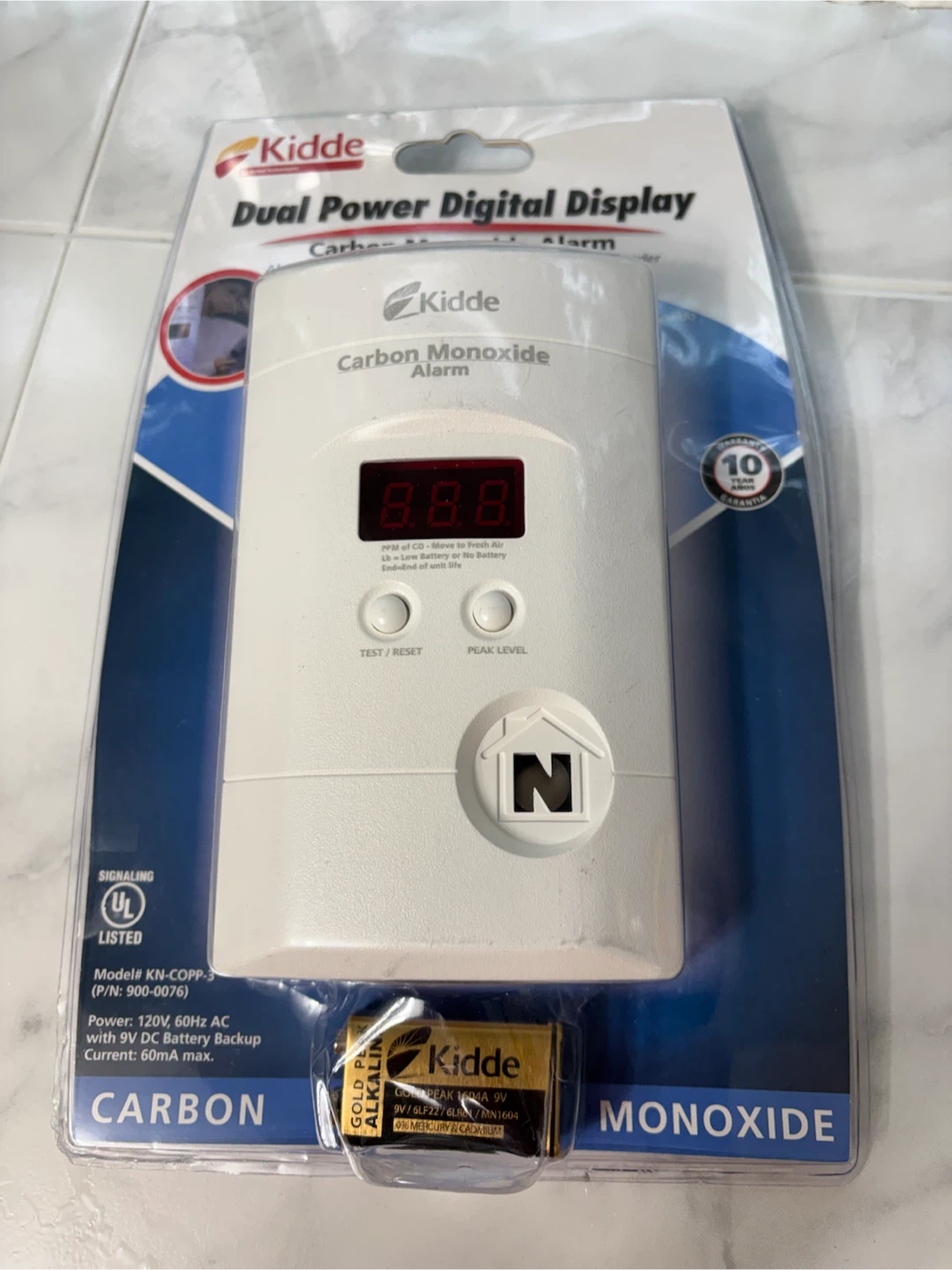 Kidde Dual Power Digital Display Carbon Monoxide Alarm