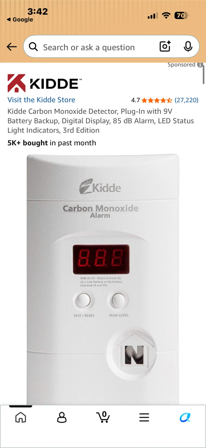 Kidde Dual Power Digital Display Carbon Monoxide Alarm - photo 4