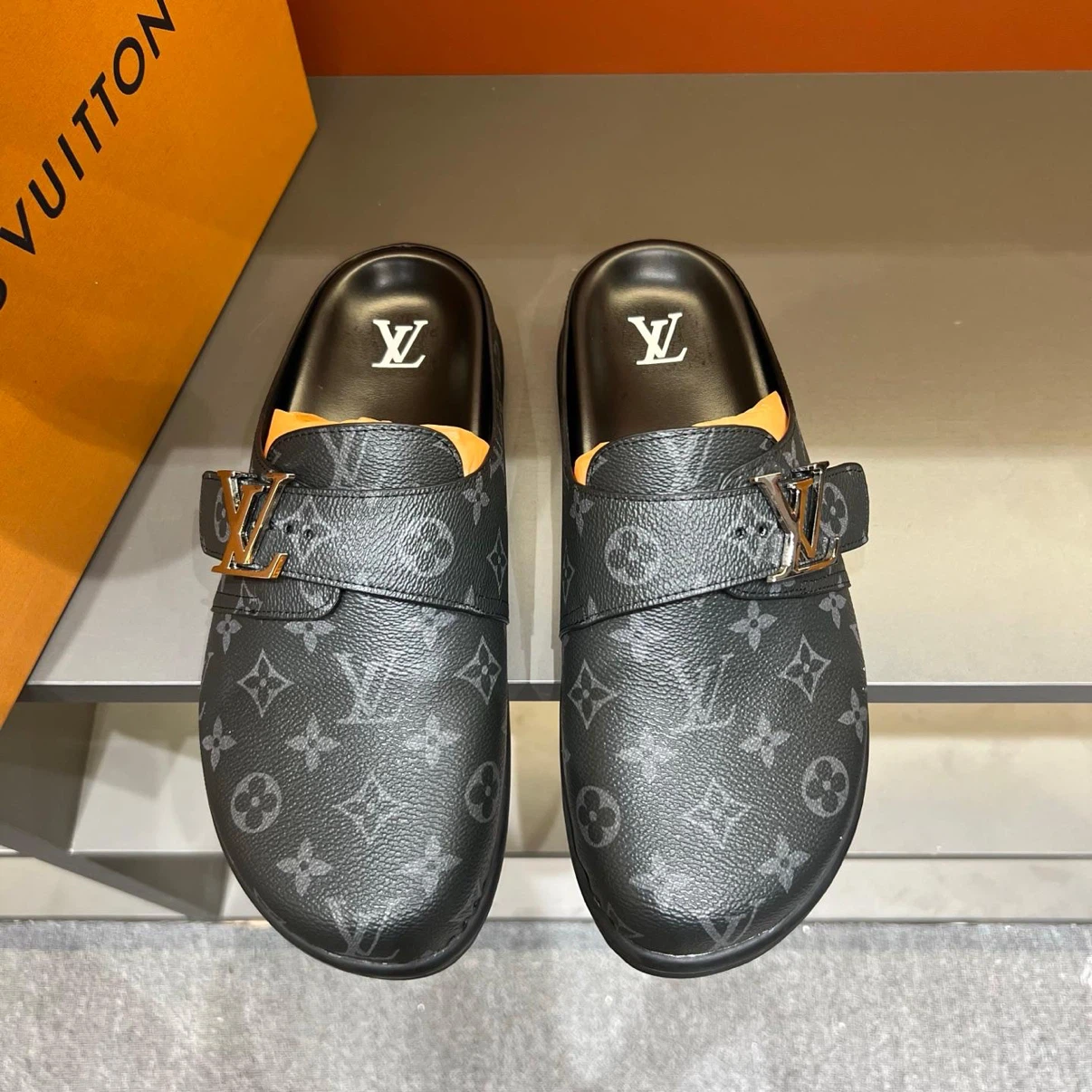 Louis Vuitton Monogram Clogs Black
