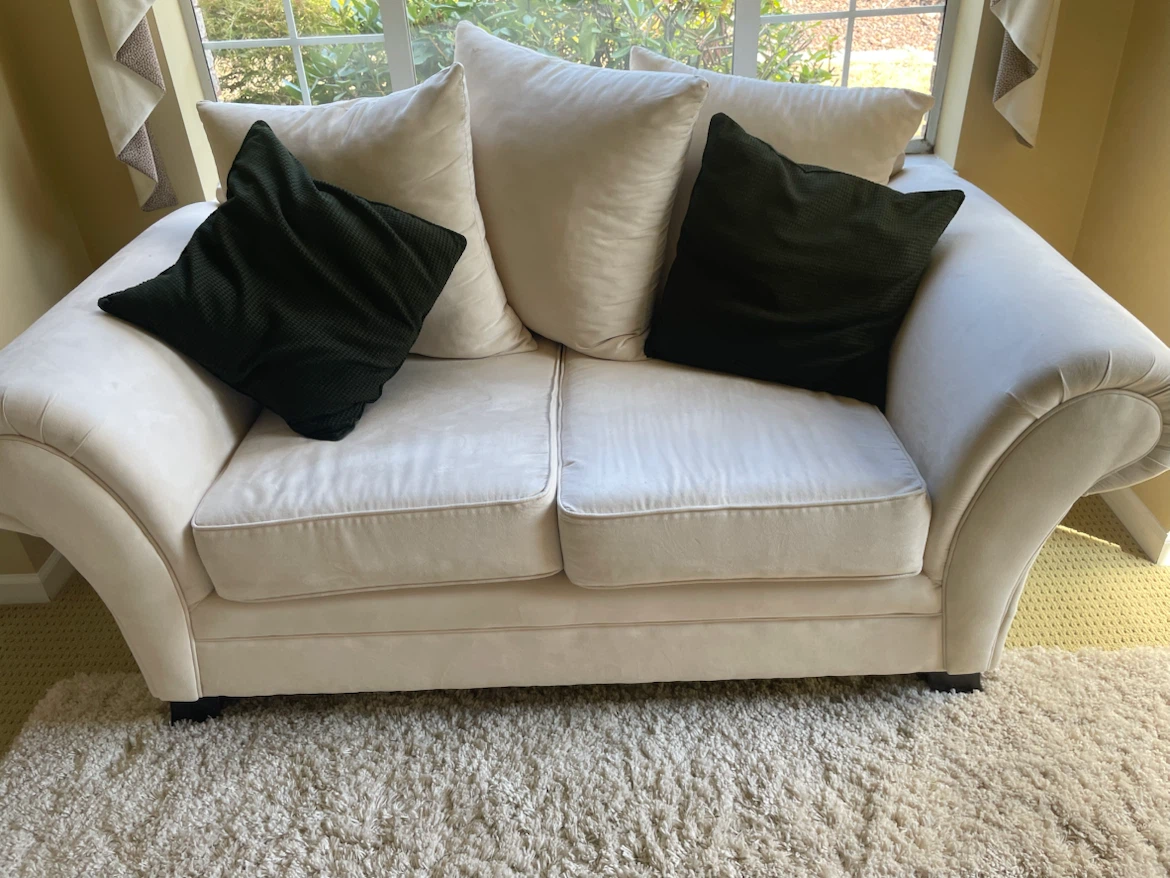Cream Loveseat and Armchair Set