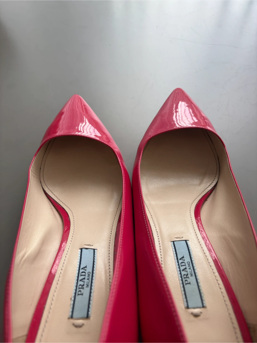 Prada Pink Patent Leather Kitten Heel Shoes - photo 5