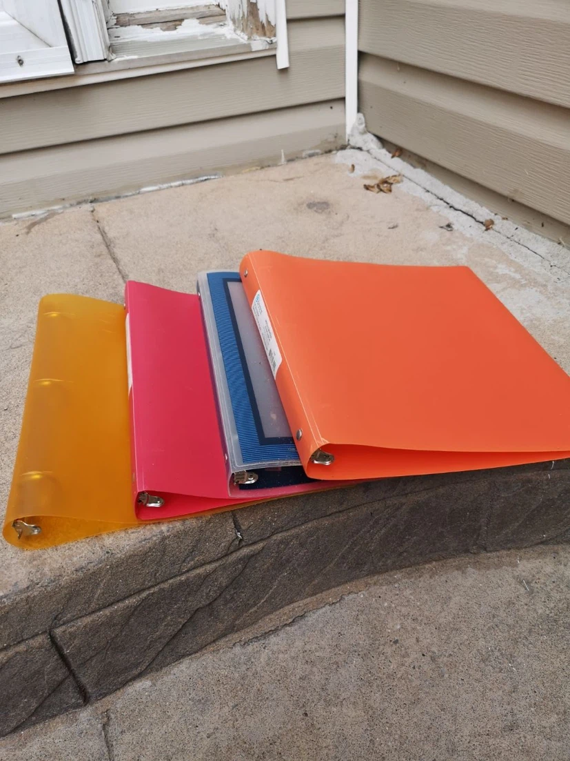4 Ring Binders - Orange, Red, Blue, Yellow