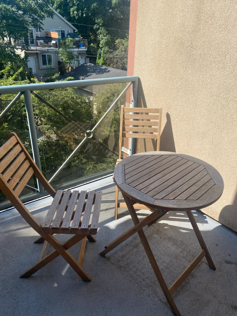 Wooden Bistro Set - Table and Two Chairs