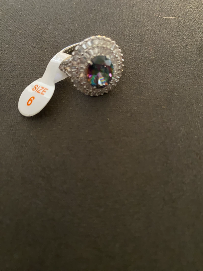 Bomb party Ring with multi-colour stone and clear accents