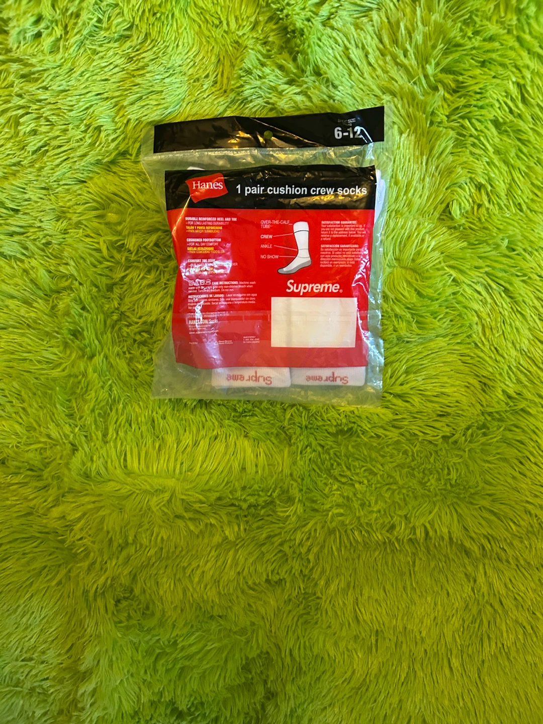 Supreme 1 Pair Cushion Crew Socks - Size 6-12 - photo 3