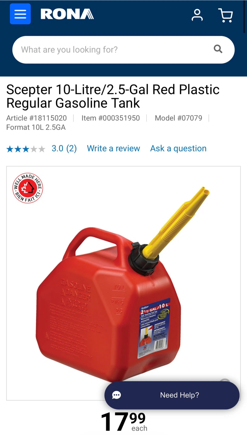 Scepter 10L Gasoline Tank