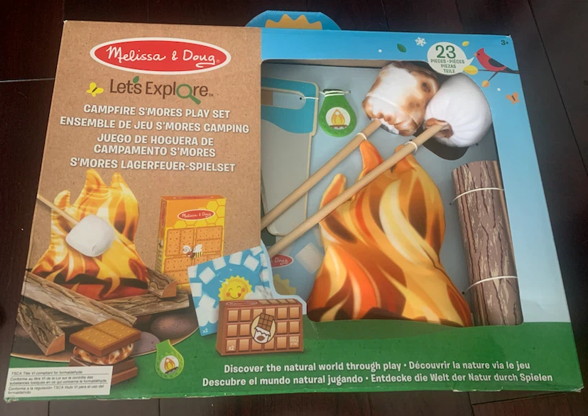 NEW Melissa & Doug Let's Explore Campfire S'mores Play Set
