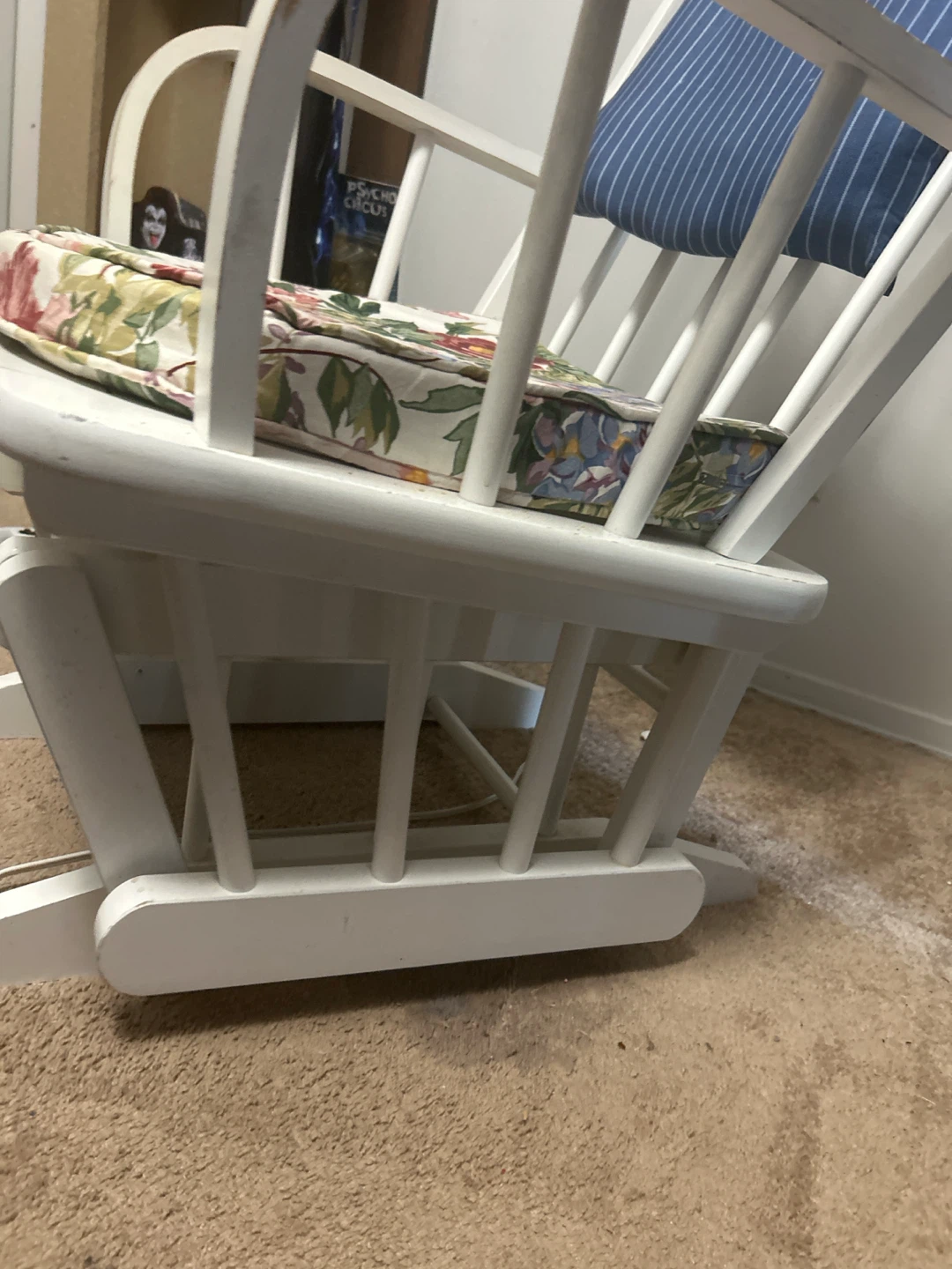 White Glider Rocking Chair with Cushions - photo 3