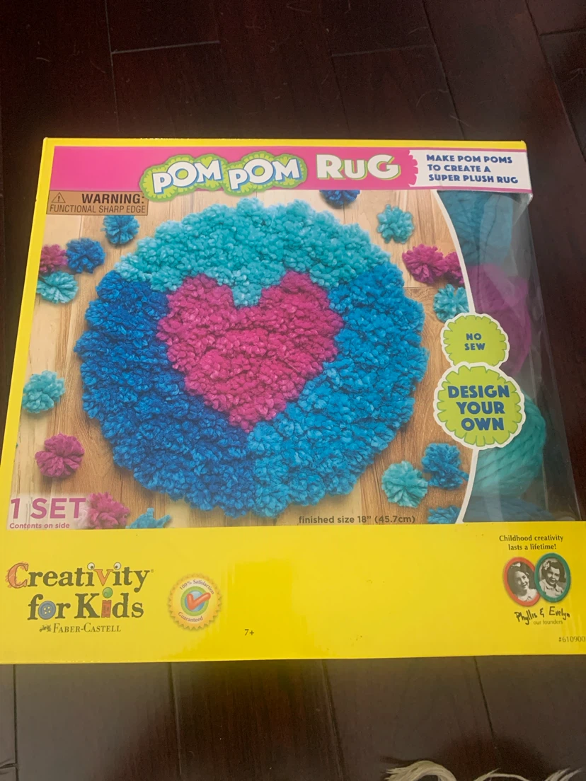 New in box- Creativity for Kids Pom Pom Rug Craft Kit