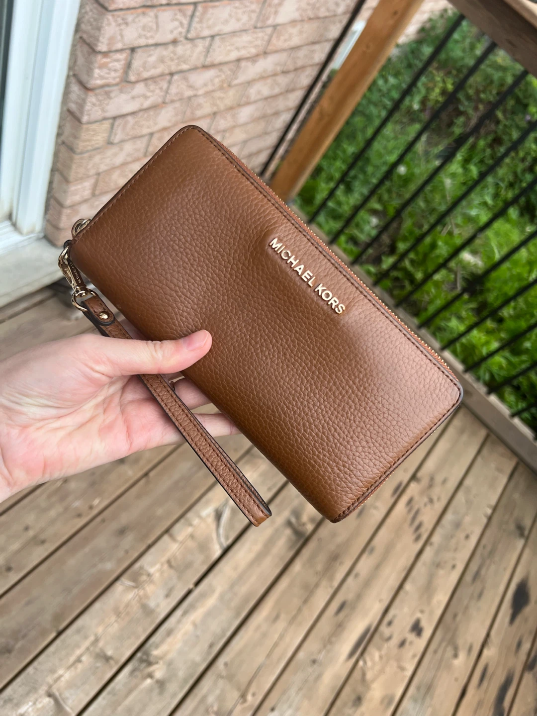 Michael Kors Brown Leather Zip Around Wallet