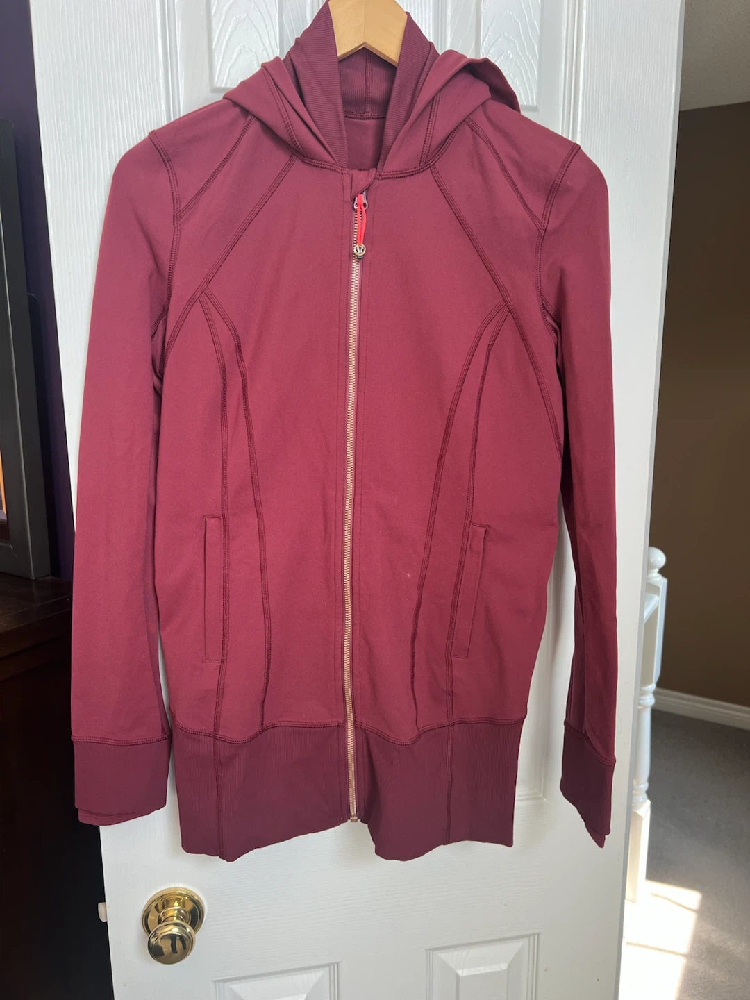 Lululemon Hoodie Full Zip Burgundy Size 8