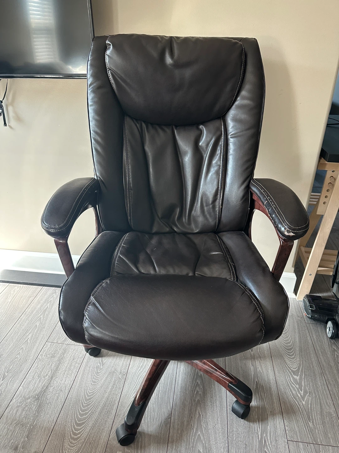 Brown Faux Leather Office Chair