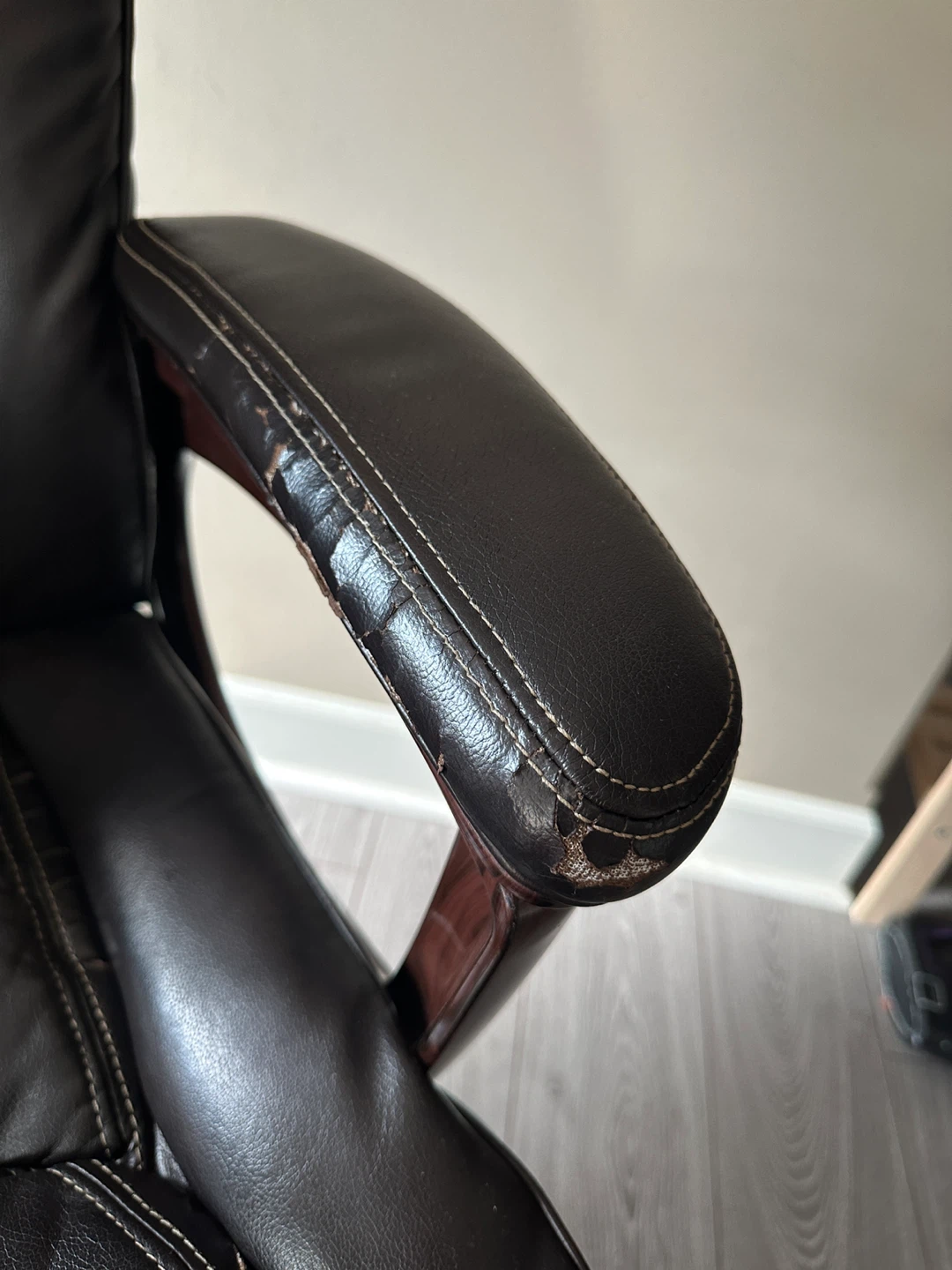 Brown Faux Leather Office Chair - photo 2