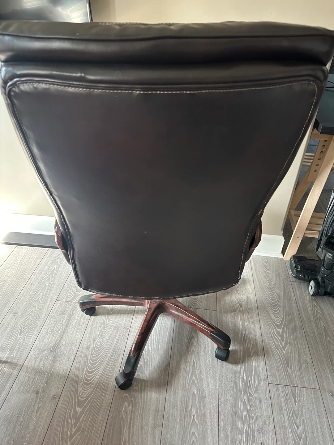 Brown Faux Leather Office Chair - photo 3